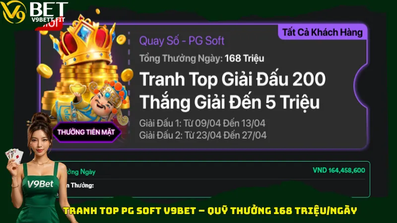Tranh top PG Soft V9bet – Quỹ thưởng 168 triệu/ngày