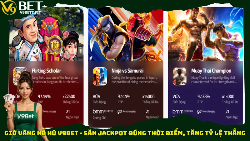 Giờ vàng nổ hũ V9bet - Săn Jackpot đúng thời điểm, tăng tỷ lệ thắng