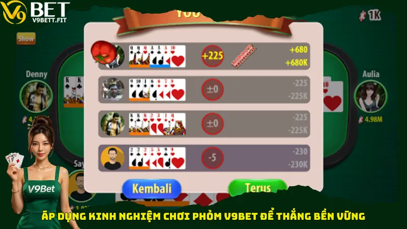 Áp dụng kinh nghiệm chơi Phỏm V9bet để thắng bền vững