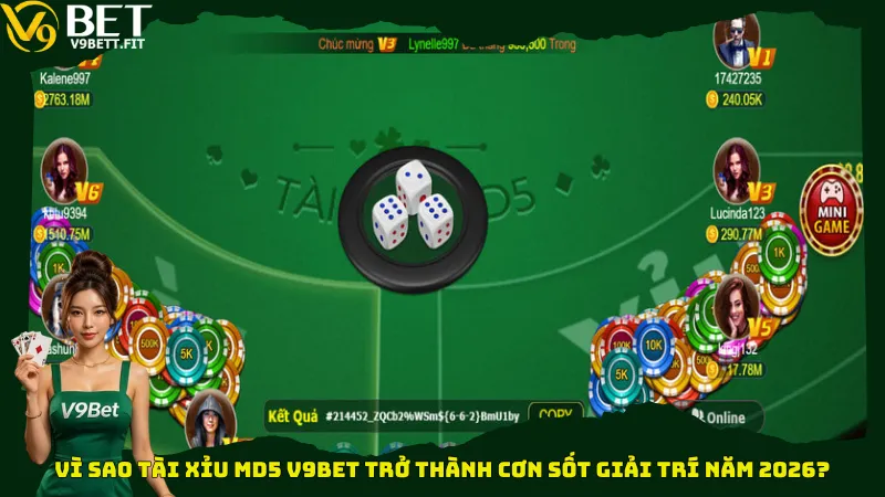 Vì sao Tài xỉu MD5 V9bet trở thành cơn sốt giải trí năm 2026?
