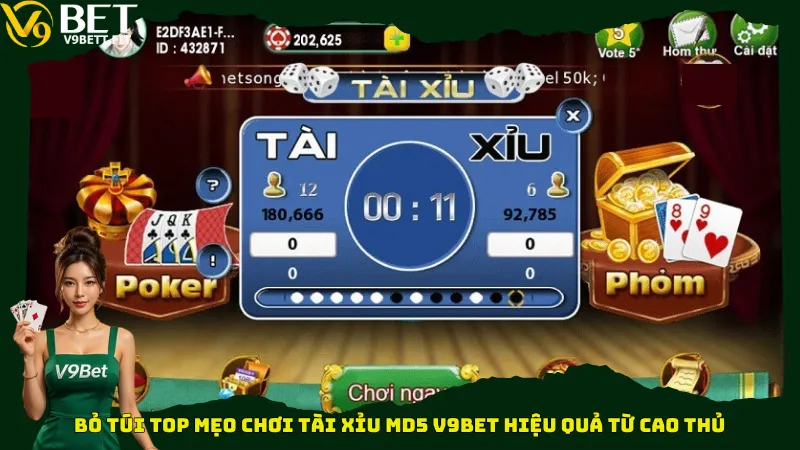 Bỏ túi top mẹo chơi Tài xỉu MD5 V9bet hiệu quả từ cao thủ